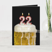 22誕生日ビールオンブラック カード (正面)
