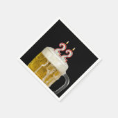 22誕生日ビールオンブラック スタンダードカクテルナプキン (角)