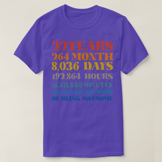 22誕生日22年素晴らしTシャツBd Tシャツ (デザイン正面)