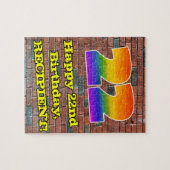 22誕生日:おもしろいグラフィティインスパイアレインボー22 ジグソーパズル (横)