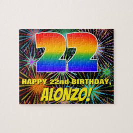 22誕生日:おもしろい、お祝カラフルい花火 ジグソーパズル