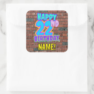 22誕生日-おもしろい、アーバングラフィティインスパイアルック スクエアシール
