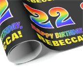 22誕生日:はっきりした,おもしろい,シンプル虹， 22 ラッピングペーパー (ロールコーナー)