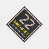 22誕生日:フローラ花数名前をカスタムする スタンダードランチョンナプキン (角)