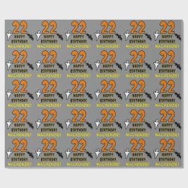 22誕生日:不気味ハロウィーンテーマ、名前をカスタムする ラッピングペーパー