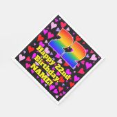 22誕生日：愛するハートパターン、虹# 22 スタンダードランチョンナプキン (角)