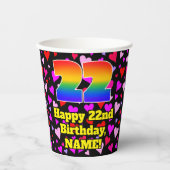 22誕生日：愛するハートパターン， Rainbow 22 紙コップ (正面)