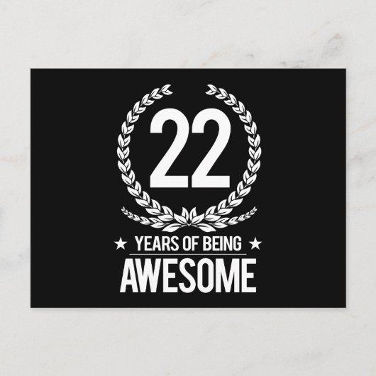 22誕生日(22歳素晴らし) ポストカード (正面)