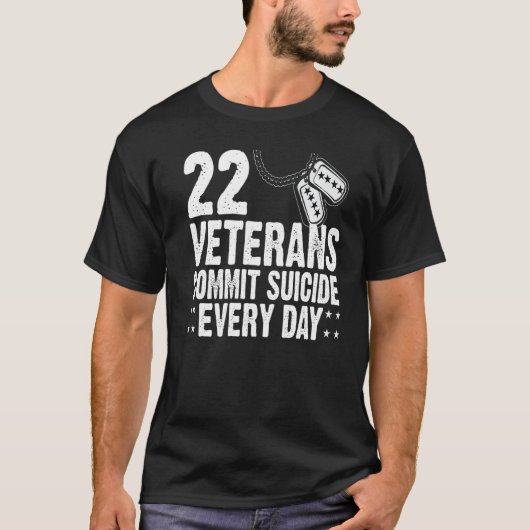 22退役軍人が毎日自殺動揺して Tシャツ (正面)