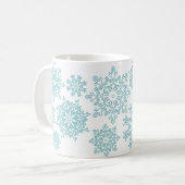 220の青の雪片のマグ コーヒーマグカップ (正面左)