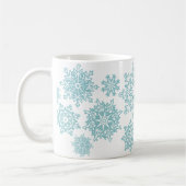 220の青の雪片のマグ コーヒーマグカップ (左)