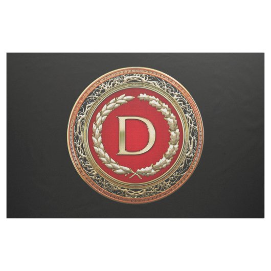 [220] "D"の金ゴールドのヴィンテージのモノグラム ファブリック (ヤード)