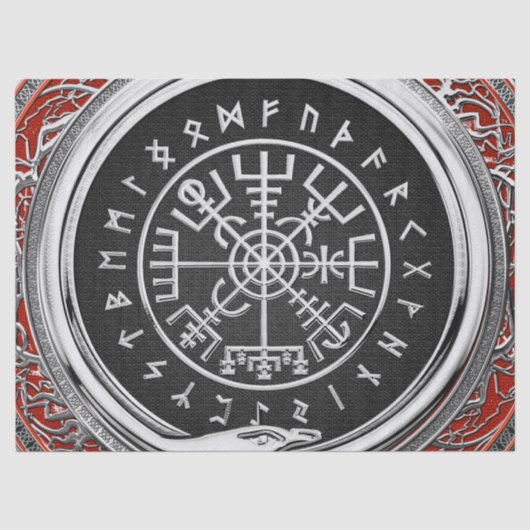 [220] Vegviser -バイキングシルバー魔法Runic Compass 薄葉紙 (正面)