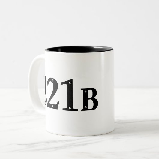 221Bパン屋の通りロンドン- Sherlock Holmesの住所 ツートーンマグカップ (正面左)