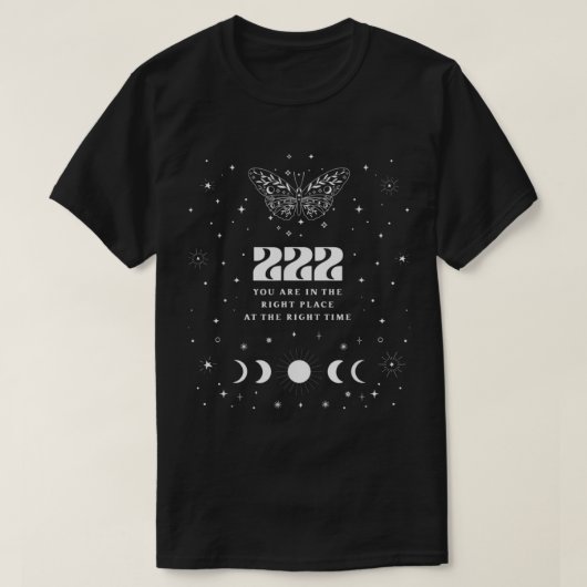222エンジェルナンバーシャツエンジェルエステティックエンジェルコア Tシャツ (デザイン正面)
