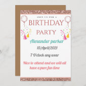 222 バースデー招待状 招待状 (正面/裏面)