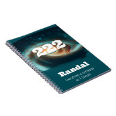 222 Angel Numbers銀河系整列の高い雰囲気 ノートブック (右側)