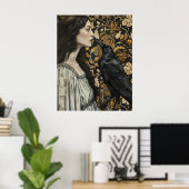 223.女性と渡り鳥 ポスター (ホームオフィス)