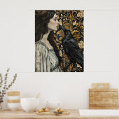 223.女性と渡り鳥 ポスター (キッチン)