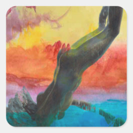 223.娘とイルカ スクエアシール