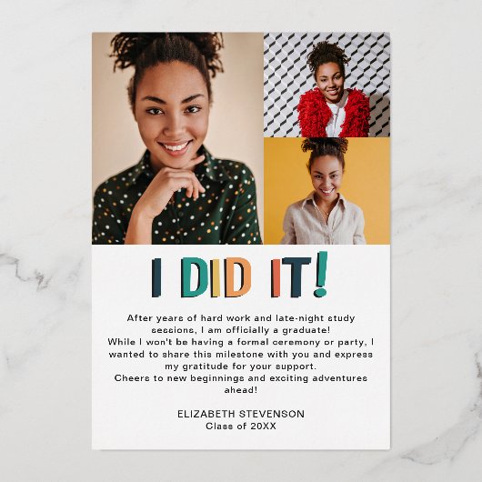 224モダンはっきりした年20月24日発表 箔招待状 (裏面)