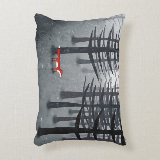 224.キツネと森 アクセントクッション (正面(垂直))