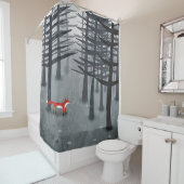 224.キツネと森 シャワーカーテン (インサイチュ)