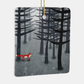 224.キツネと森 セラミックオーナメント (右)