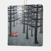 224.キツネと森 セラミックオーナメント (左)