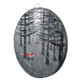 224.キツネと森 ダーツボード (正面右)