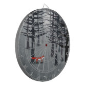 224.キツネと森 ダーツボード (正面左)