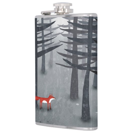 224.キツネと森 フラスク (左)