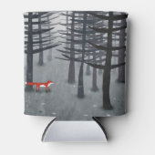 224.キツネと森 缶クーラー (正面)