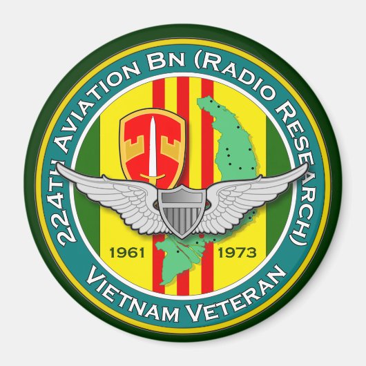 224th Avn Bn RR 3 - ASAベトナム マグネット (正面)