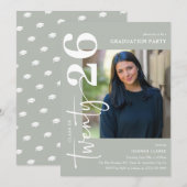 225スタイリッシュ写真卒業パーティー 招待状 (正面/裏面)