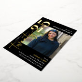 225スタイリッシュ写真卒業パーティー 箔招待状 (回転した状態)