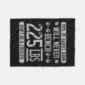 225ポンドおもしろいベンチプレスジム – スタティスにならない フリースブランケット (正面(横))