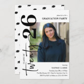 225写真スタイリッシュ卒業パーティー招待状 招待状 (正面/裏面)