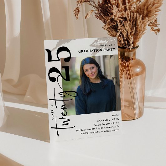 225写真スタイリッシュ卒業パーティー招待状 招待状