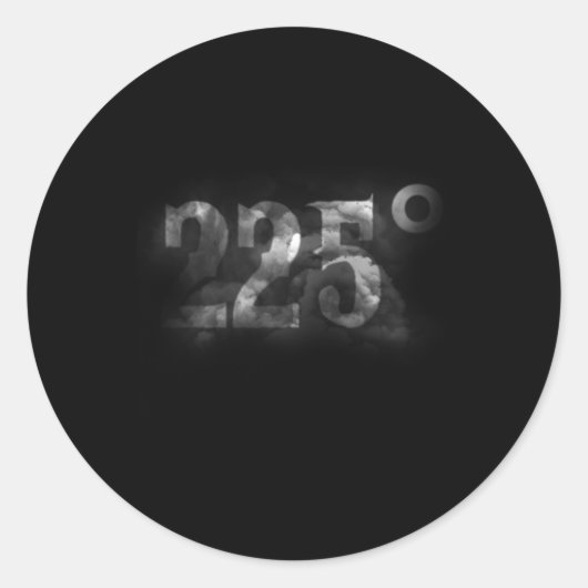 225度Bbq肉喫煙喫煙温度 ラウンドシール (正面)