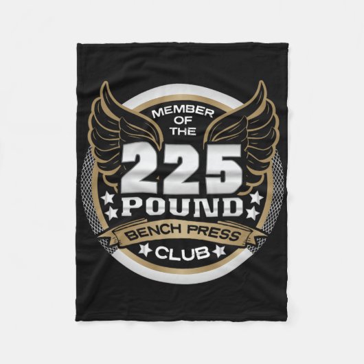 225 Pound Bench Press Club For Powerlifter Weightl フリースブランケット (正面)