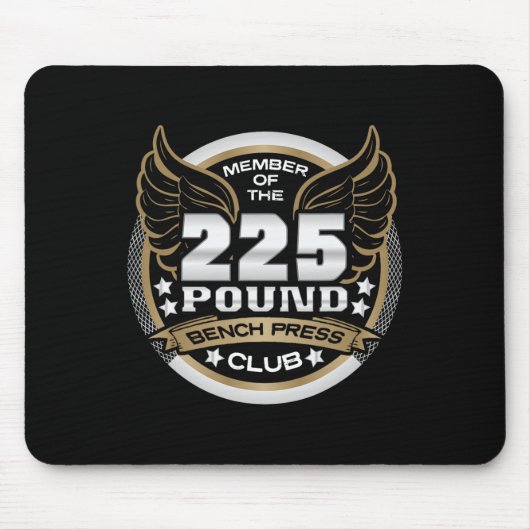 225 Pound Bench Press Club For Powerlifter Weightl マウスパッド (正面)