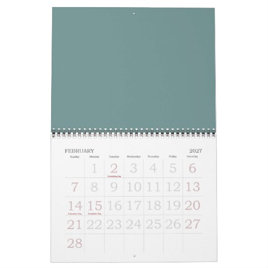 22 カレンダー (2月 2027)