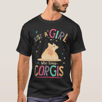 22 コーギーが大好きな女の子 Tシャツ