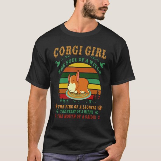 22 コーギー 魔法使いの魂 コーギー Tシャツ (正面)