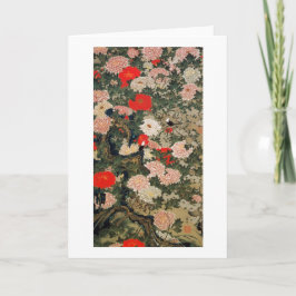 22. 牡丹小禽図, 若冲 Peonies & Small Birds, Jakuchū カード
