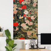 22. 牡丹小禽図, 若冲 Peonies & Small Birds, Jakuchū ポスター (ホームオフィス)