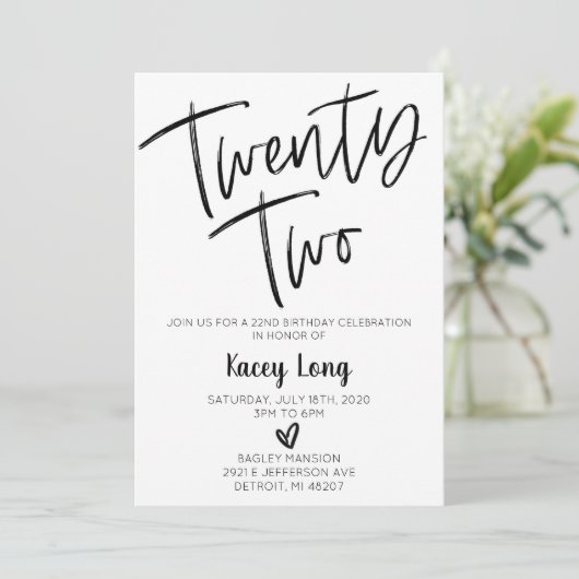 22 22誕生日招待状 招待状 (スタンド正面)