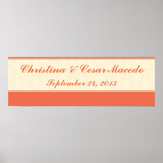 22.5インチx7.5インチパーソナライズされたピンク/ピーチフォーマルスロール ポスター (正面)