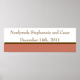 22.5インチx7.5インチパーソナライズされたピンク/ブラウンMason Jars ポスター